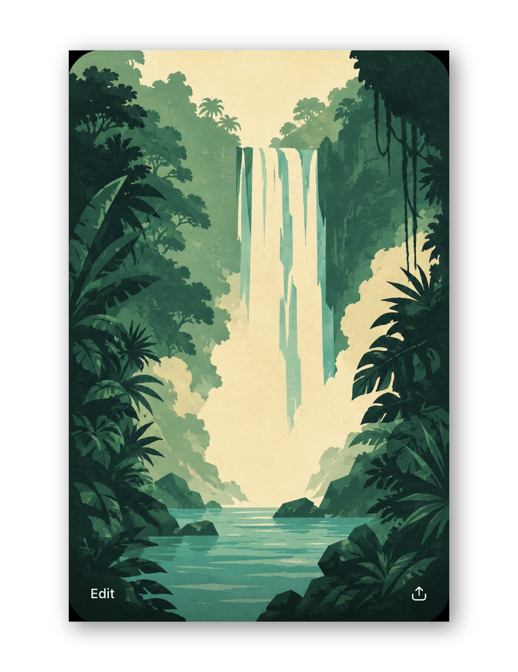 Chungus Art — Verdant Cascade canvas print